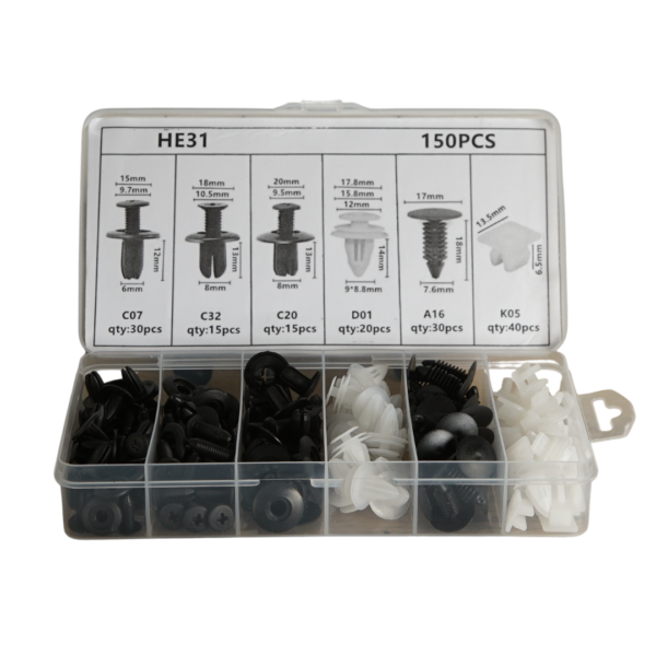 Kit pin tapicería para carro 6 modelos HE31 (C07: 30 und – C32:15 und - 	C20: 15 und – D01: 20 und – A16: 30 und – K05: 40 und). - Imagen 5